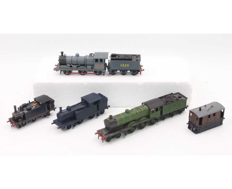 Five kit built GER locomotives, a J17 0-6-0 in WWI grey, an F4/5 2-4-2T in dark blue, a J67/69 in dark blue, a J70 tram engin