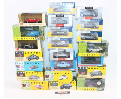 22 various boxed Vanguards 1/43rd scale diecasts, all in original boxes, limited edition and chrome examples included, exampl