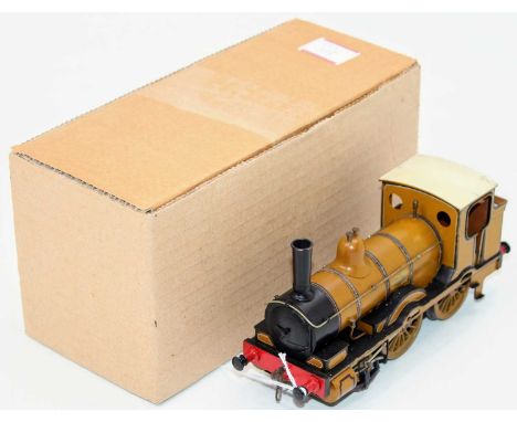 Kit built brass 0 gauge Beattie well tank 0-4-2 coarse scale 2-rail, ‘Dieppe 490’ missing nameplate one side, lined ochre col