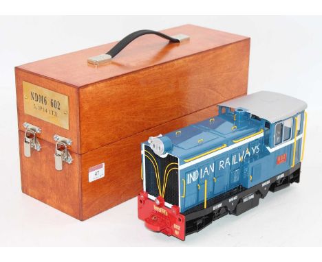 Roundhouse Engineering radio controlled battery operated model of a 32mm scale NDM6 "602", finished in Darjeeling blue and co