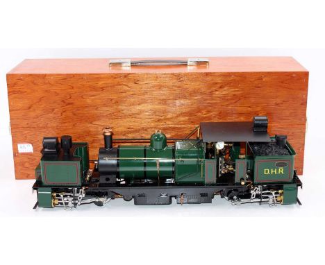 Roundhouse Engineering gas powered radio-controlled model of a 32mm scale Darjeeling D Class Garratt, finished in deep Brunsw