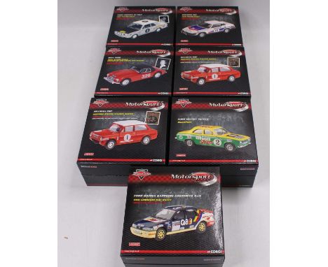 Corgi Drive Time Motorsport Edition Boxed group, 7 examples, all as issued, to include Hillman Imp, Ford Escort Mexico and ot