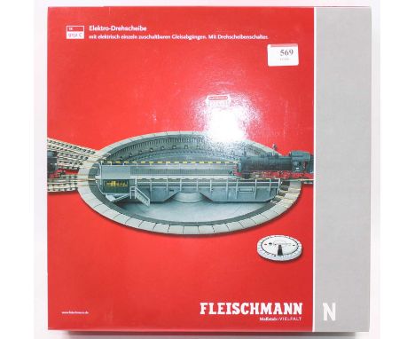 Fleischmann N gauge electric turntable, programmable, in original sealed box appears unopened. (M-BM)