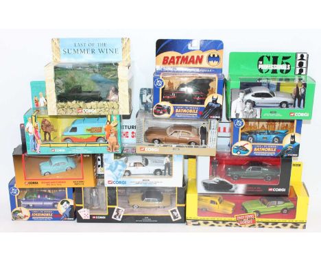 12 various boxed Corgi TV Related diecasts, all in original boxes to include Return of The Saint, Lock Stock and Two Smoking 