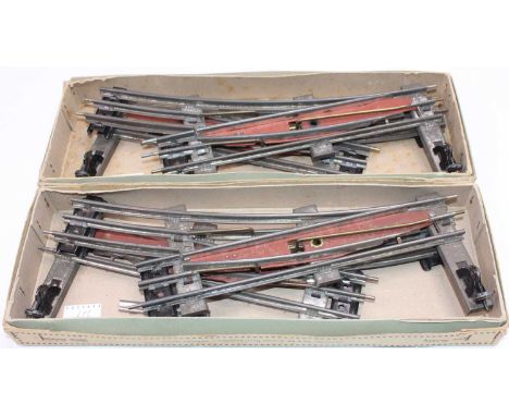 Hornby France two boxes each containing one L/h &amp; R/h 2’ radius electric points (manually operated).  (total four points)