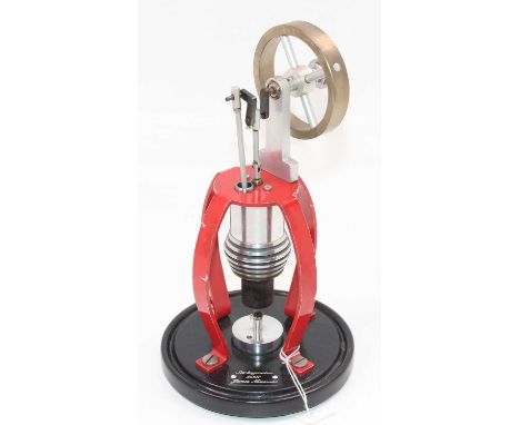 Stationary Vertical Hot Air Engine, constructed in 2007 by James Maiwald, of usual construction with single wick burner, powe