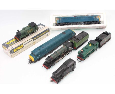 Various locos: Hornby ‘Liverpool 61664’ (E); Wrenn W2207 Southern 1127 R1 tank (E-BVG); Mainline 45039 (E); Hornby 86219 pant