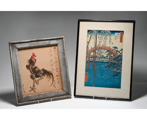 Utagawa Hiroshige (1797-1858) Inside Kameido Tenjin Shrine (Kameido Tenjin keidai) Edo period, 19th century woodblock print, 