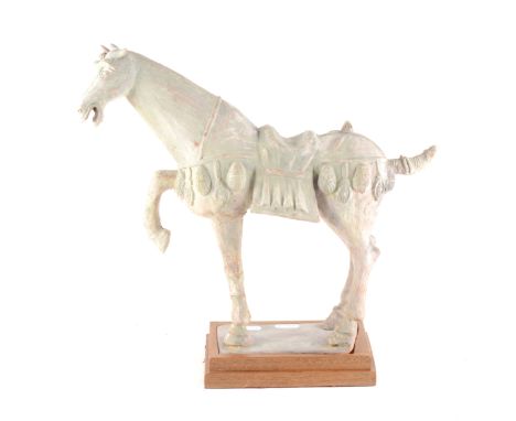 Frank Johnson (1917 - 1998), Tang Horse, terracotta sculpture, stepped wooden plinth, 35cm high.Footnote: Provenance: The art