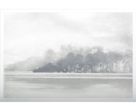 Norman Ackroyd, Windermere in January, Cartmel, signed, titled and numbered 39/90 in pencil, limited edition etching, 45 x 66