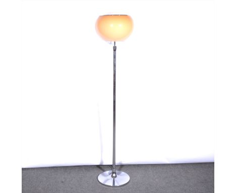 A 'Bud Grande' standard lamp, designed by Franco Brescianni for Harvey Guzzini, circa 1975, chrome stand with brown acrylic s