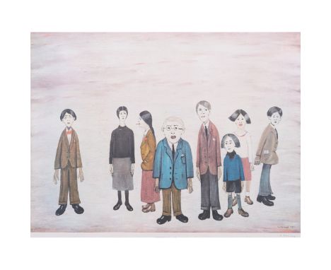 Laurence Stephen Lowry, His Family, signed in pencil, Fine Art Trade Guild blind stamp 'DFB', offset colour lithograph, image