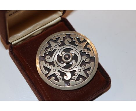 A large sterling silver Taxco Aztec style pendant brooch approx. 24gms