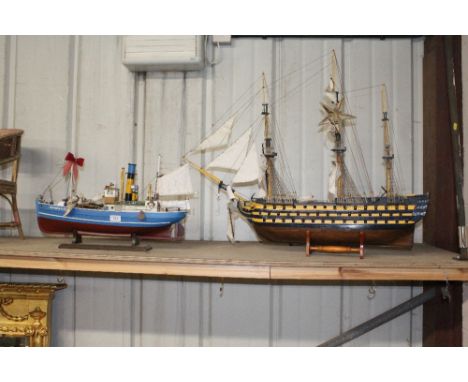 Two model ships