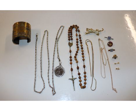A box of various jewellery to include bangle