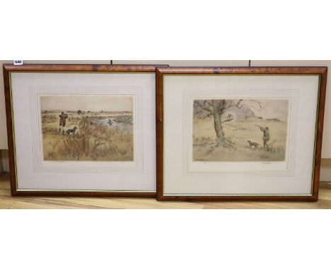   Henry Wilkinson, pair of limited edition prints, Pheasant and Woodcock Shooting, signed in pencil, 21/250 and 125/200, 24 x