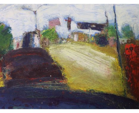   Susan Light (b.1954), oil on panel, 'Through the windscreen 1991', signed verso, 22 x 28cm, unframed