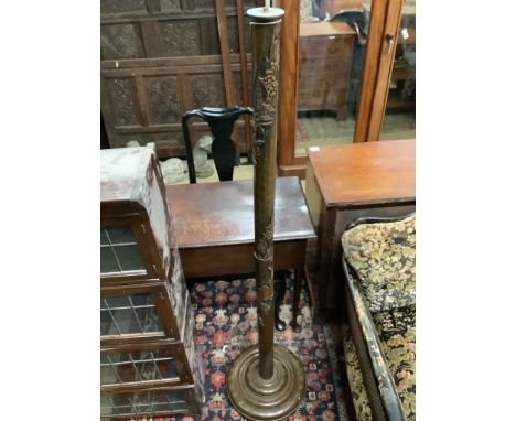   A Chinese carved standard lamp, height 158cm