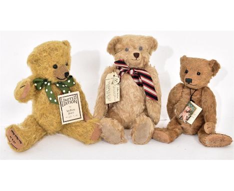 A Set Of 3 Vintage Mohair Teddy Bears Including A Bedford Bear, A Forget Me Not Bear And An Ollies Teddies Bear, all in good 