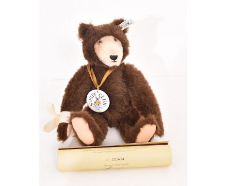 A Boxed 1996/97 Steiff Club Edition ‘Dicky Brown Bear 1935’ Teddy Bear in new condition. No. 003434. EAN420078. Complete with