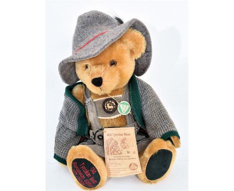 A Vintage Hermann-Spielwaren Limited Edition Old Tyrolian teddy bear in all round good condition with working growler. Europe