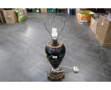 Vintage table lamp with painted vase column