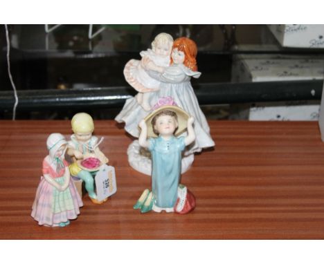 Royal Worcester figurines "Little Jack Horner" "Love", Doulton figurines "Tootles", "Make Believe"