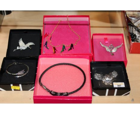 Six boxed Butler &amp; Wilson costume jewellery brooches, bangle and necklaces