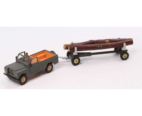 A Britains prototype model of the long wheel base Landrover finished in 1/32 scale, comprising of military drab green body wi