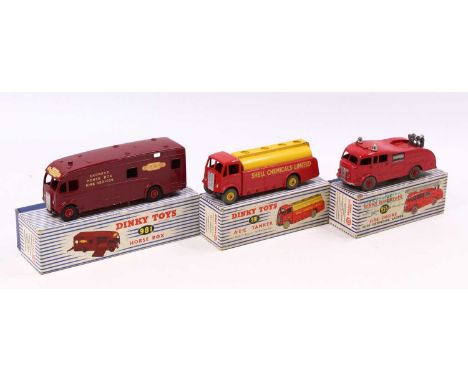 Dinky toys group of 3 boxed diecast to include; No.991 AEC Tanker with shell chemicals limited livery to the sides, No.981 Ho