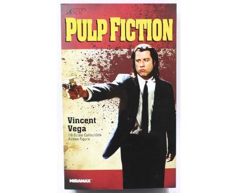 A Star Ace Ltd 1/6 scale action figure of Vincent Vega No. SA0041 'Pulp Fiction', appears incomplete and displayed, housed in