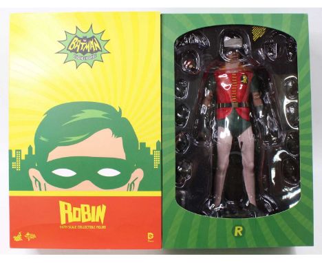 A Hot Toys Ltd 1/6 scale action figure of Robin No. MMS219 'Bat Man Classic TV Series', appears complete, housed in the origi