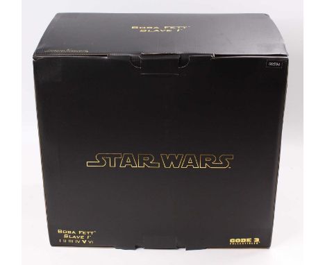 A Code 3 Collectibles limited edition scale model of Star Wars Boba Fett's Slave 1, supplied with Display base and stand, com