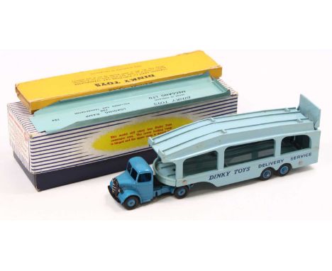 Dinky Toys No. 982 Pullmore car transporter with detachable loading ramp, housed in the original blue &amp; white Supertoys b