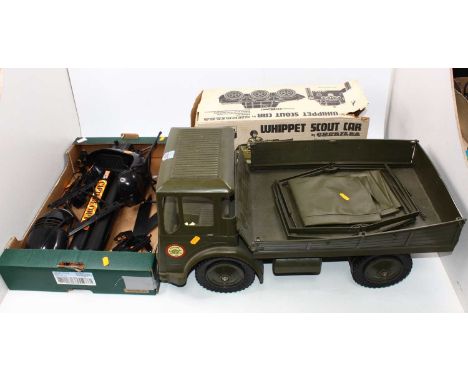 Action Man related various group 3 of vehicles to include; Sharna Toys 1/8 scale Fusiliers Tipper Truck, Sharna Battle Force 
