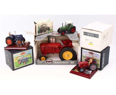 Four farm-related 1/43 and 1/16 scale models to include; Britains Petite No. 08716 David Brown 900 Tractor, Curser Modell 792