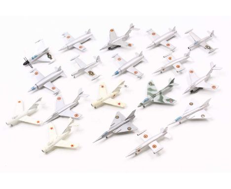 Solido loose and playworn various scales group of 18 aircraft diecast models to include; Leduc 021 in silver with roundels to