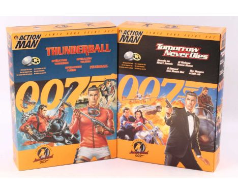 A Hasbro 1/18 scale Action Man group of two James Bond 007 boxed figures to include Tomorrow Never Dies, and Thunderball, bot