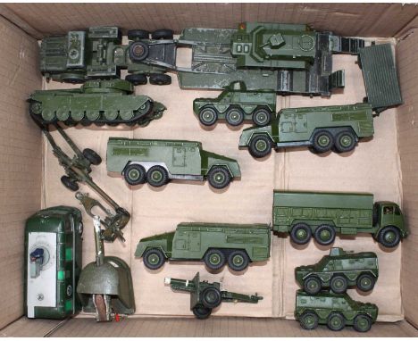 A Dinky Toys quantity of loose and playworn diecast to include No. 622 10-Ton Army truck, No. 575 Armoured Personnel Carrier,