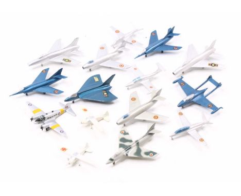 Solido loose and playworn various scales group of 16 aircraft diecast models to include; Eterndard IV in blue with roundels t