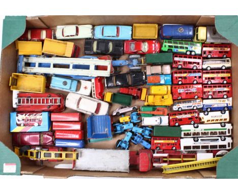 One tray containing a quantity of mixed vintage diecast vehicles to include Matchbox, Corgi Toys, Dinky and others, specific 