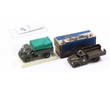 Tekno (German) 950 Dodge Military Personnel Carrier with searchlight in military colour with matching ridged hubs and decals,