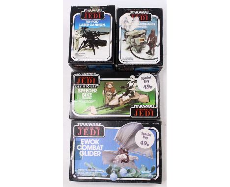 A collection of four various boxed vintage Kenner Star Wars sets to include; EWOK Combat Glider, Star Wars Return of the Jedi