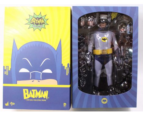 A Hot Toys Ltd 1/6 scale action figure of Bat Man No. MMS218 'Bat Man Classic TV Series', appears complete, housed in the ori