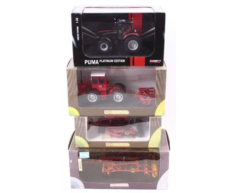 A Universal Hobbies/Case 1/32 scale limited edition boxed group of four farm related models, to include No. UH7114 Massey Fer