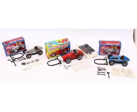 Schuco Studio 2 boxed tinplate windup Mercedes Grand Prix 1936 models to include; racing number 3 in blue body and racing num