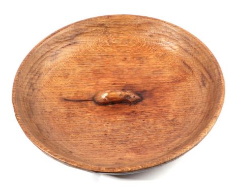 Mouseman: A Robert Thompson of Kilburn English Oak Fruit Bowl, tooled interior and exterior, with carved mouse signature, 29c