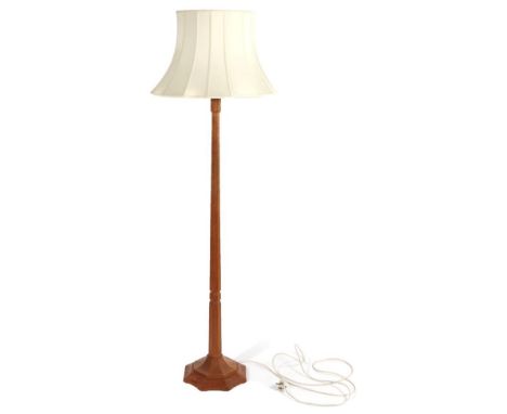 Mouseman: A Robert Thompson of Kilburn English Oak Standard Lamp, octagonal column and base, with carved mouse signature, 139