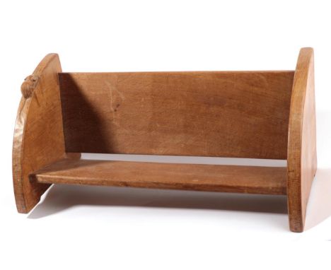Mouseman: A Robert Thompson of Kilburn English Oak Book Trough, with carved mouse signature, 45.5cm 