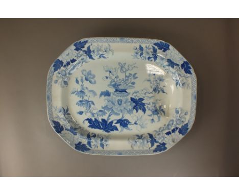 A collection of English oval and canted meat platters to include a Copeland example, pattern 2118, decorated with the Golden 